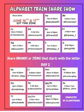 Alphabet Train Share Show Flyer - Gradient Pink & Purple